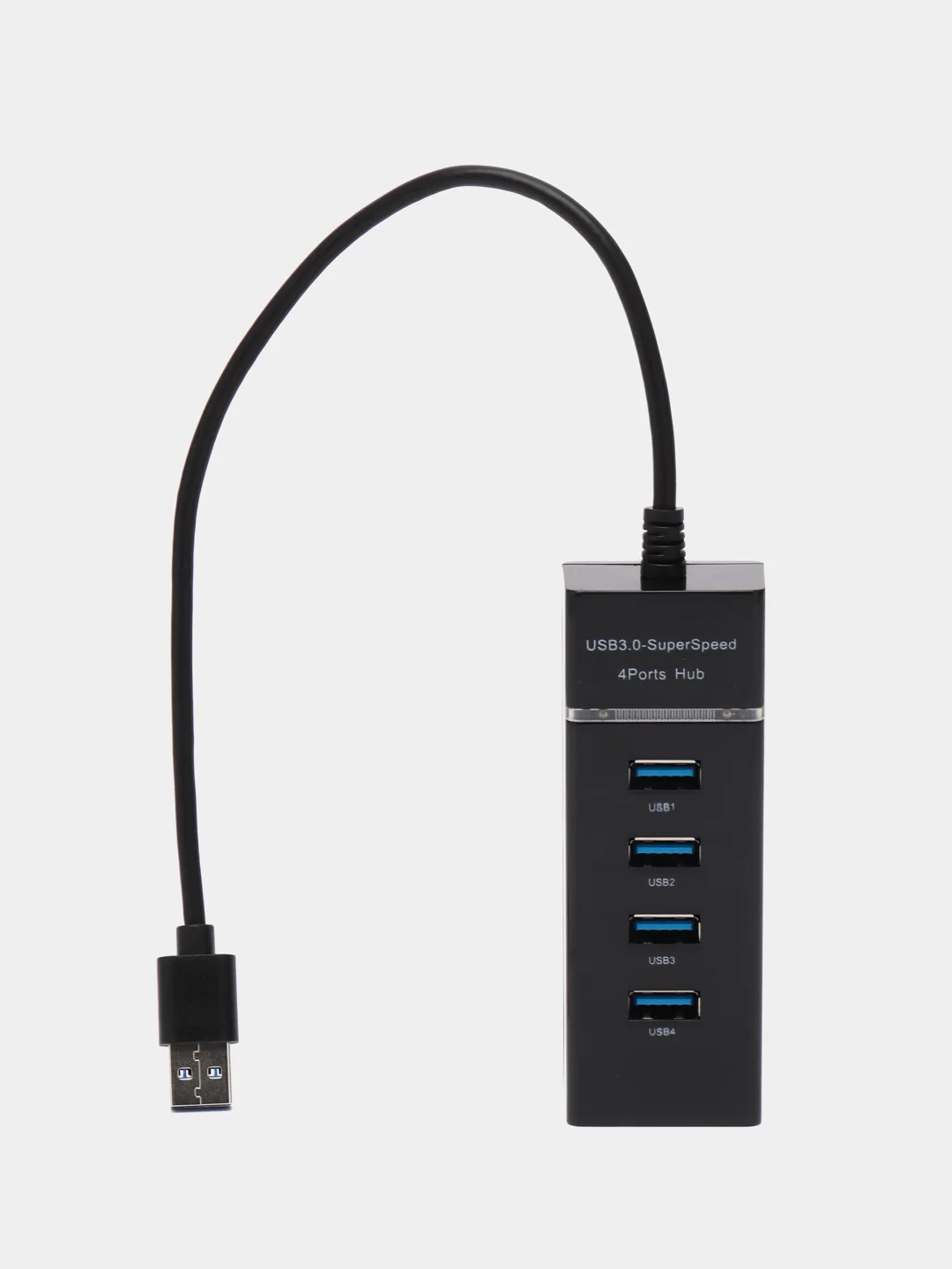 Черный usb хаб на 4 порта USB 3.0 для ноутбука