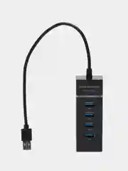 Черный usb хаб на 4 порта USB 3.0 для ноутбука