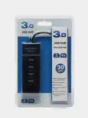 Черный usb хаб на 4 порта USB 3.0 для ноутбука