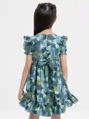 Зеленый платье детское, со шлейфом