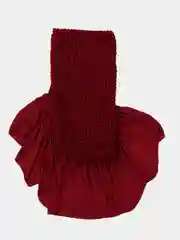 Бордовый чехол на стул со спинкой с оборкой натяжной универсальный для кухни