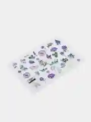 Фиолетовый самоклеящиеся наклейки для ногтей, 3d, эпоксидная смола