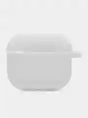 Белый силиконовый чехол для Apple AirPods 3 поколения 2021 (с карабином)