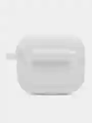 Белый силиконовый чехол для Apple AirPods 3 поколения 2021 (с карабином)