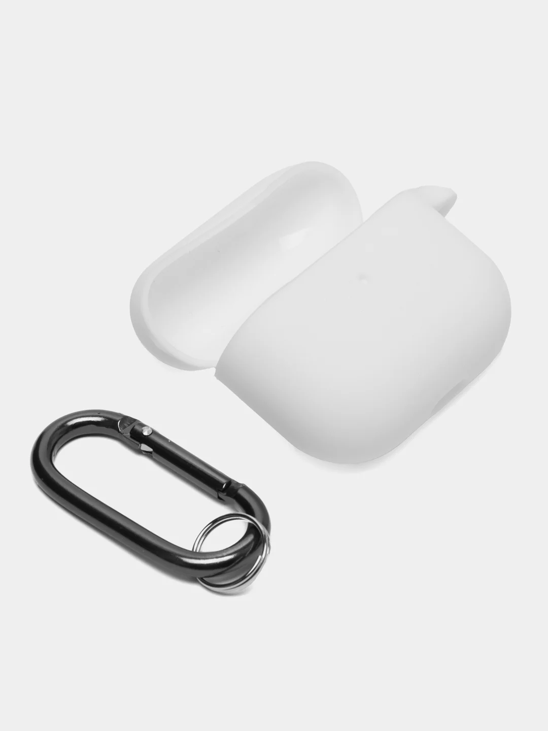 Белый силиконовый чехол для Apple AirPods 3 поколения 2021 (с карабином)