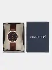 Бронзовый мужские наручные часы KINGNUOS K-028, в подарочной упаковке