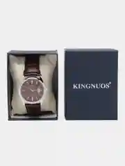 Коричневый мужские наручные часы KINGNUOS K-1853, в подарочной упаковке