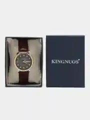 Хром наручные часы мужские KINGNUOS K-1856 с календарем, в подарочной упаковке