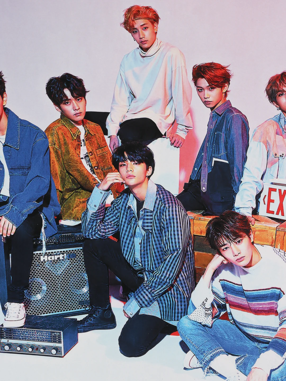 Голубой плакат Кпоп Stray Kids K-POP Стрей Кидс