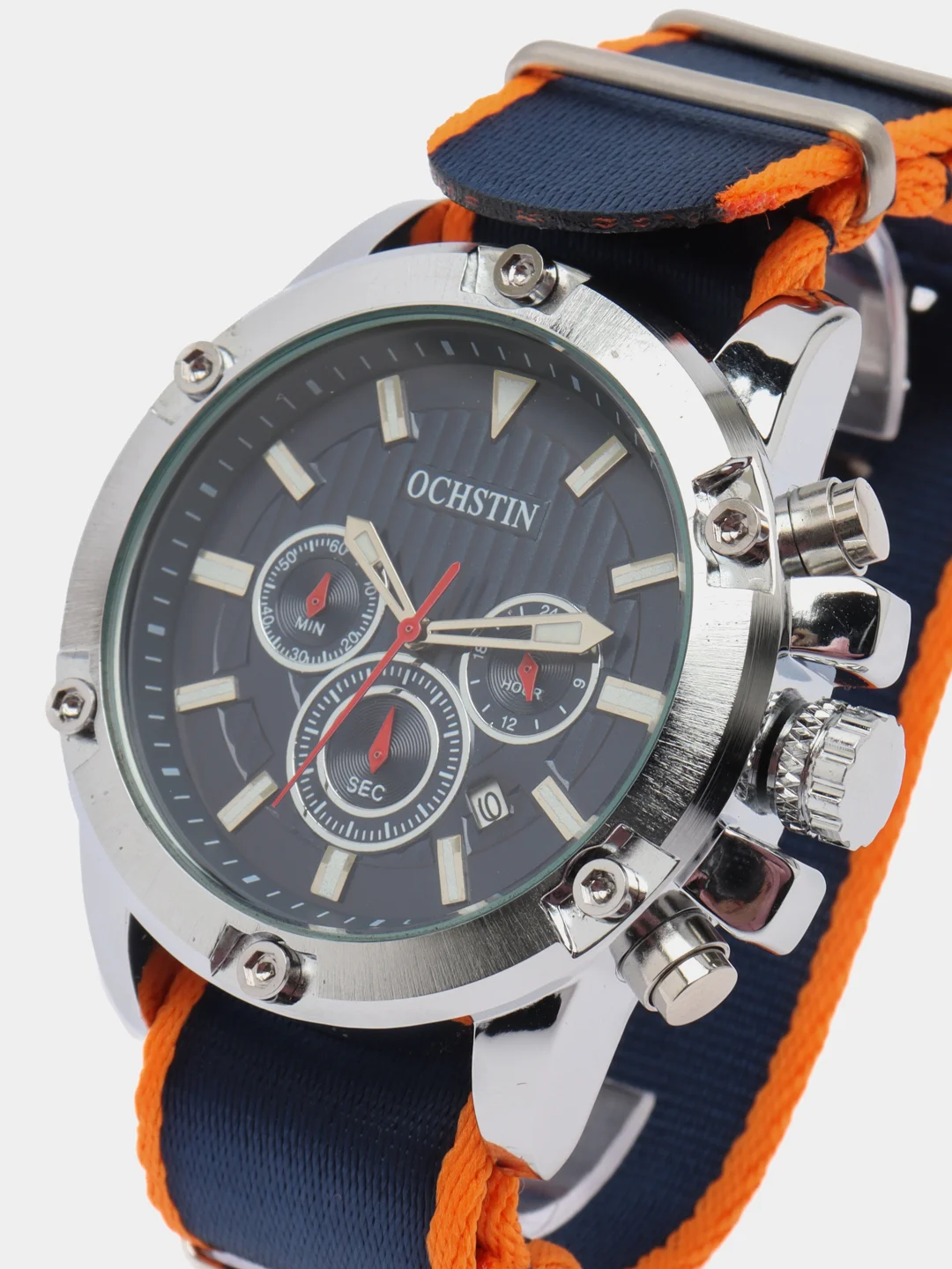 Синий мужские наручные часы Ochstin 7075C с хронографом в подарочной упаковке
