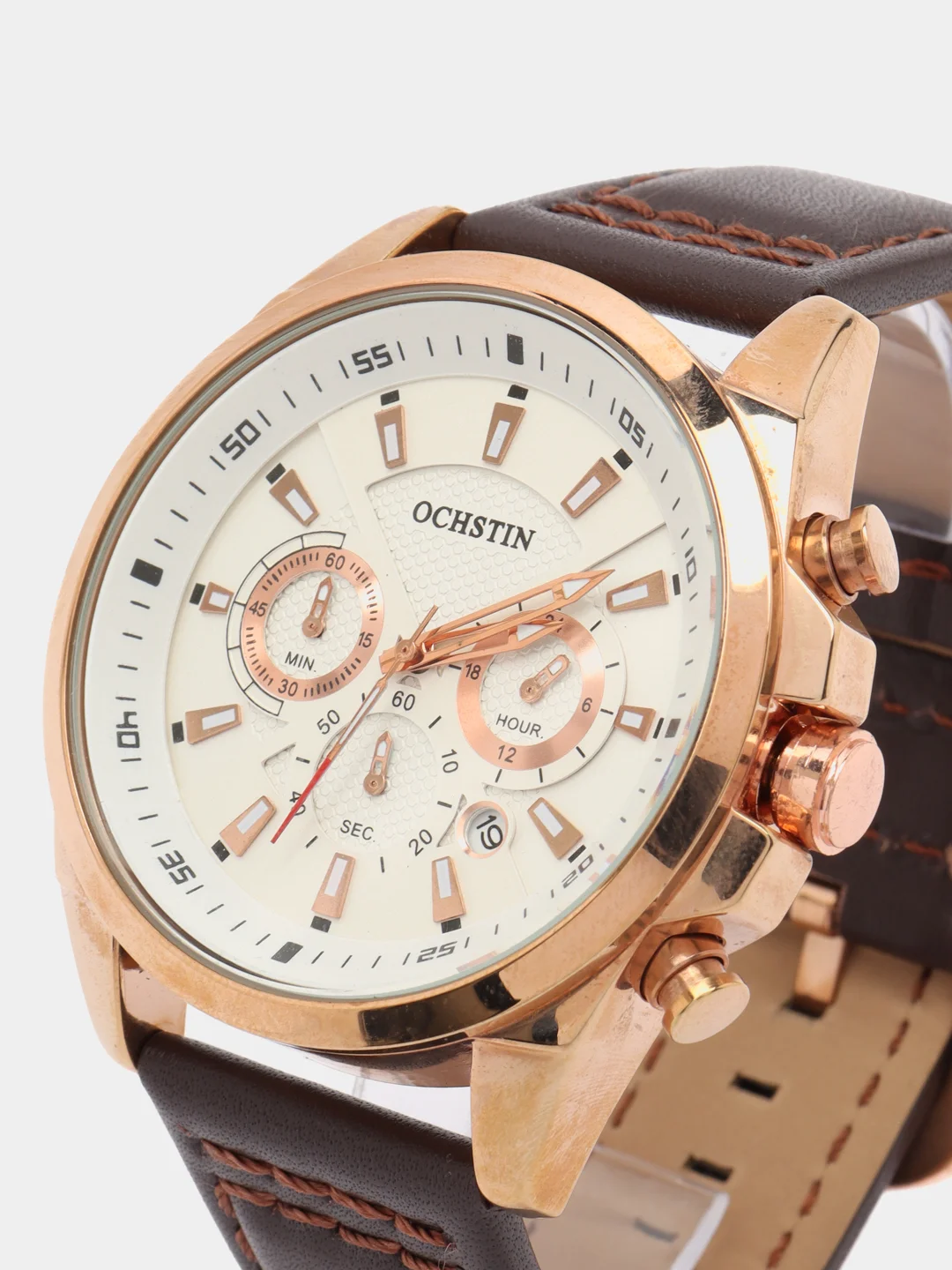 Коричневый мужские наручные часы Ochstin 6065A с хронографом в подарочной упаковке