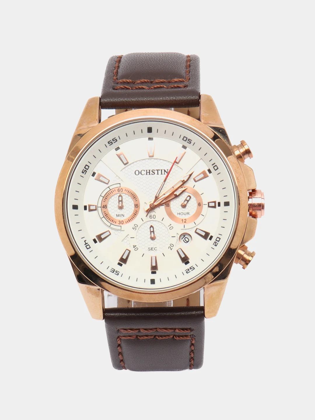 Коричневый мужские наручные часы Ochstin 6065A с хронографом в подарочной упаковке