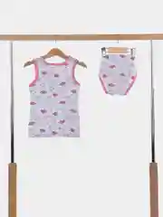 Пастельно-коралловый комплект детский: майка и трусики, для девочек