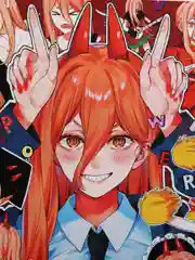 Алый плакат по аниме "Человек-бензопила" (Chainsaw man)