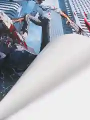 Зеленый плакат по аниме "Человек-бензопила" (Chainsaw man)