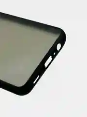 Угольный чехол на Samsung Galaxy (Галакси) A12, M12, пластиковый, матовый, с цветными кнопками