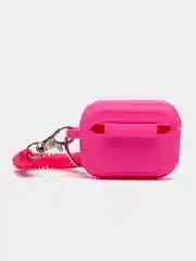 Фуксия чехол для наушников AirPods 1, 2, AirPods Pro, с брелоком, c карабином, силиконовый