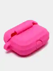 Фуксия чехол для наушников AirPods 1, 2, AirPods Pro, с брелоком, c карабином, силиконовый