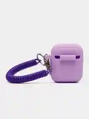 Лавандовый чехол для наушников AirPods 1, 2, AirPods Pro, с брелоком, c карабином, силиконовый