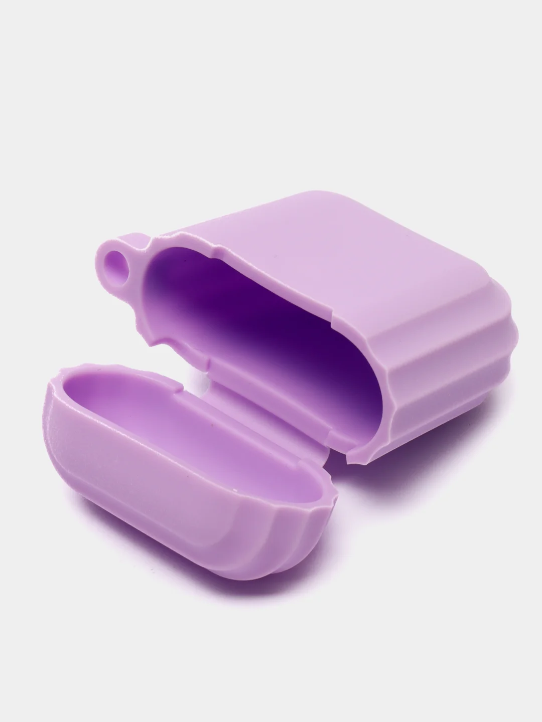 Лавандовый чехол для наушников AirPods 1, 2, AirPods Pro, с брелоком, c карабином, силиконовый
