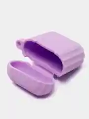 Лавандовый чехол для наушников AirPods 1, 2, AirPods Pro, с брелоком, c карабином, силиконовый