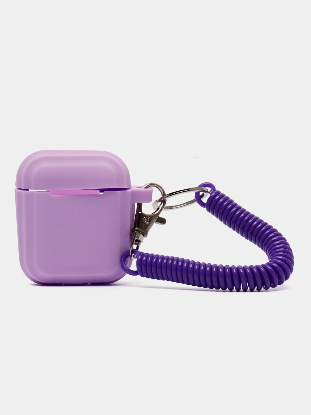 Лавандовый чехол для наушников AirPods 1, 2, AirPods Pro, с брелоком, c карабином, силиконовый