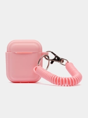 Чехол для наушников AirPods 1, 2, AirPods Pro, с брелоком, c карабином, силиконовый