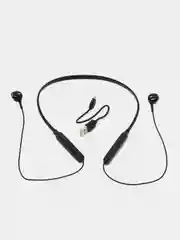 Черный наушники беспроводные, гарнитура спортивные с ободком Bluetooth на шею