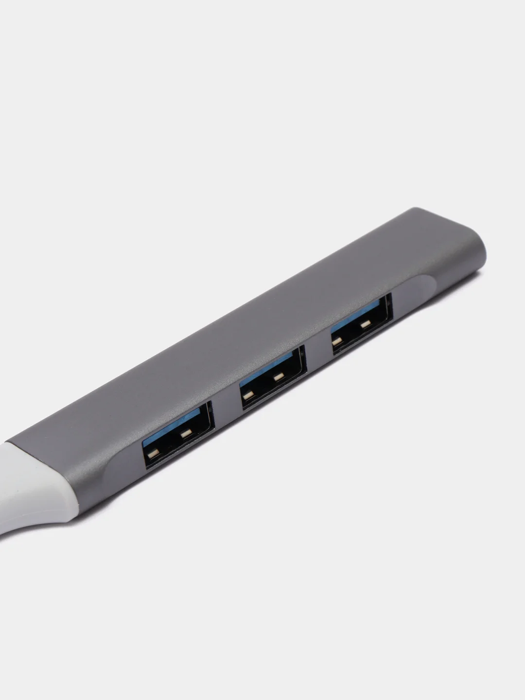 Серый хаб-концентратор usb hub 3.0, разветвитель на 4 порта