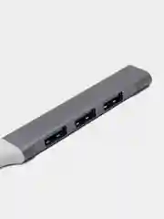 Серый хаб-концентратор usb hub 3.0, разветвитель на 4 порта