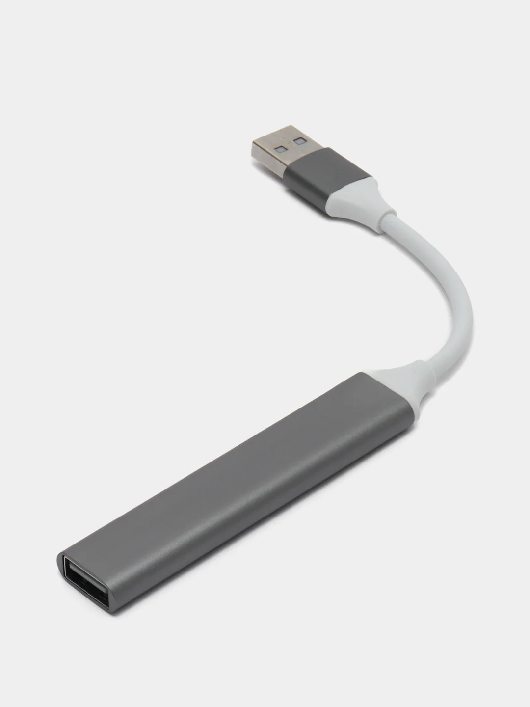 Серый хаб-концентратор usb hub 3.0, разветвитель на 4 порта