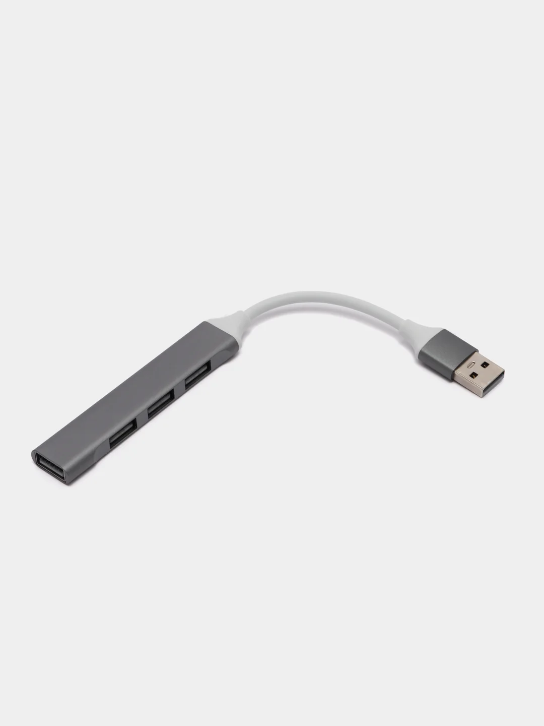 Серый хаб-концентратор usb hub 3.0, разветвитель на 4 порта