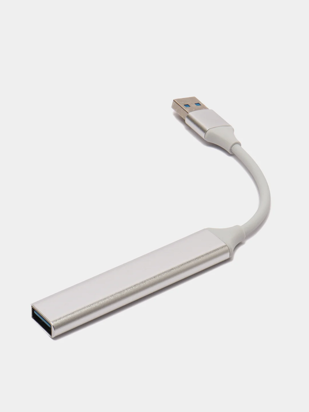 Серебряный хаб-концентратор usb hub 3.0, разветвитель на 4 порта
