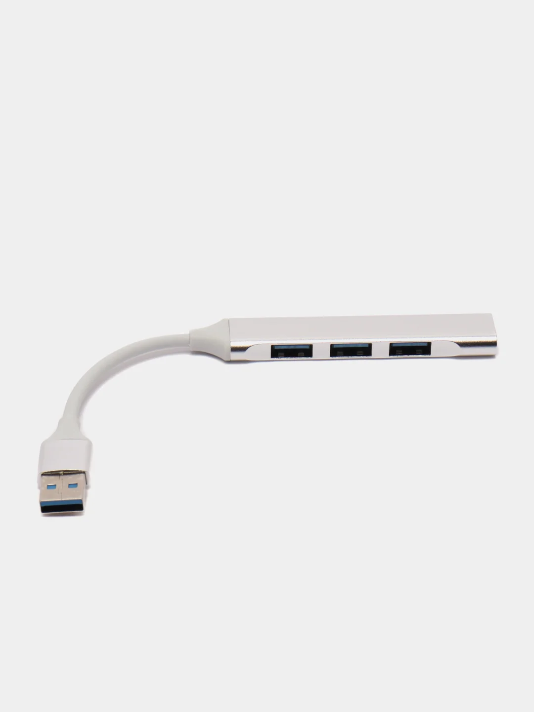 Серебряный хаб-концентратор usb hub 3.0, разветвитель на 4 порта