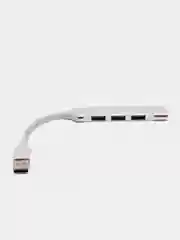 Серебряный хаб-концентратор usb hub 3.0, разветвитель на 4 порта