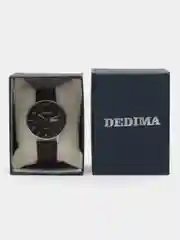 Серебряный мужские наручные часы Dedima D-183 с календарём в подарочной упаковке