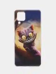 Индиго чехол на Samsung Galaxy A12/M12 / Самсунг А12/М12 прозрачный, с рисунком, защита камеры