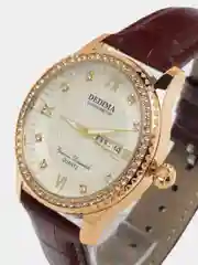 Белый женские наручные часы Dedima D-160, с календарём, в подарочной упаковке