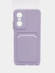 Силиконовый чехол для Tecno POP 6 Pro (Техно Поп 6 Про), с карманом для карт, прозрачный