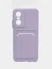 Силиконовый чехол для Tecno POP 6 Pro (Техно Поп 6 Про), с карманом для карт, прозрачный