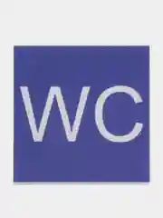 Табличка "WC", клейкая основа, цвет сине-белый, 6 х 6 см