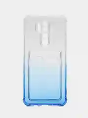 Светло-синий чехол для Xiaomi Redmi Note 8 Pro , прозрачный , с карманом для карты