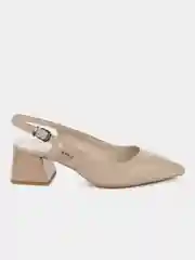 Бежевый туфли открытые на каблуке женские летние BETSY