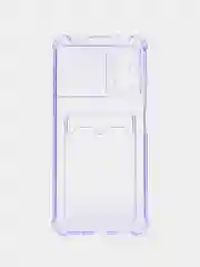 Лавандовый чехол Xiaomi Redmi 10C / Poco C40, A1, Note 10S, 9C прозрачный, с карманом для карты