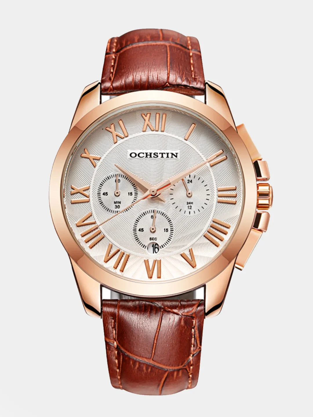 Золотой мужские наручные часы Ochstin 7059B с хронографом в подарочной упаковке