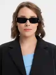 Черный прямоугольные солнцезащитные очки