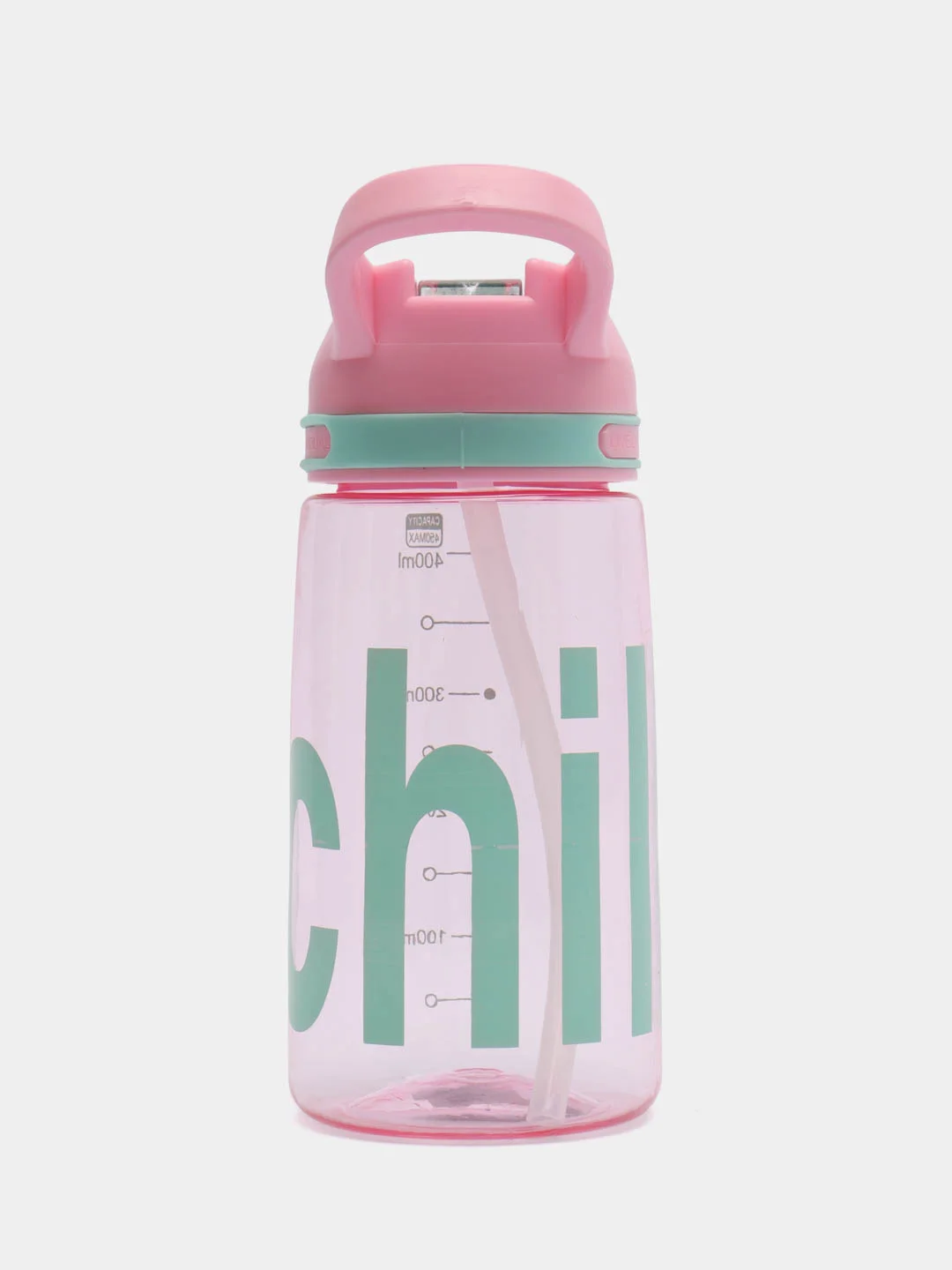 Розовый бутылка для воды Chill, с трубочкой, 450 мл