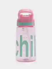 Розовый бутылка для воды Chill, с трубочкой, 450 мл