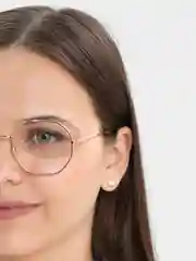 Золотой очки прозрачные, имиджевые