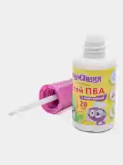 Фиолетовый клей пва с кисточкой